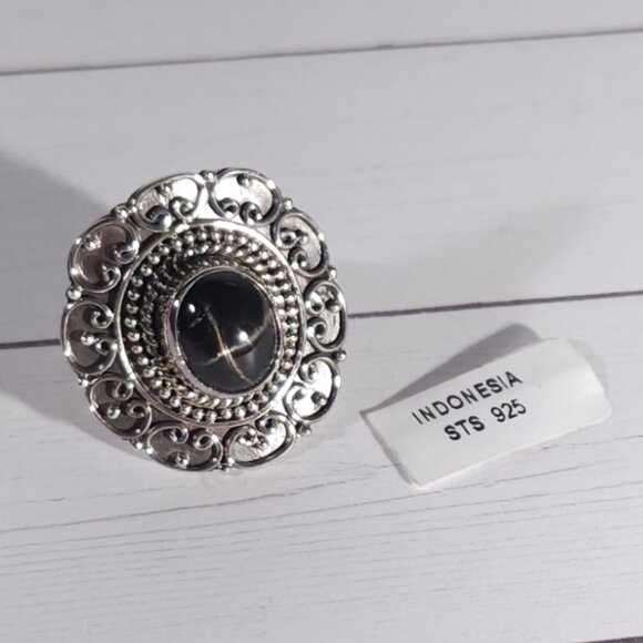 Black Star Diopside Statement Ring Size 7-1/4 - Picture 6 of 8